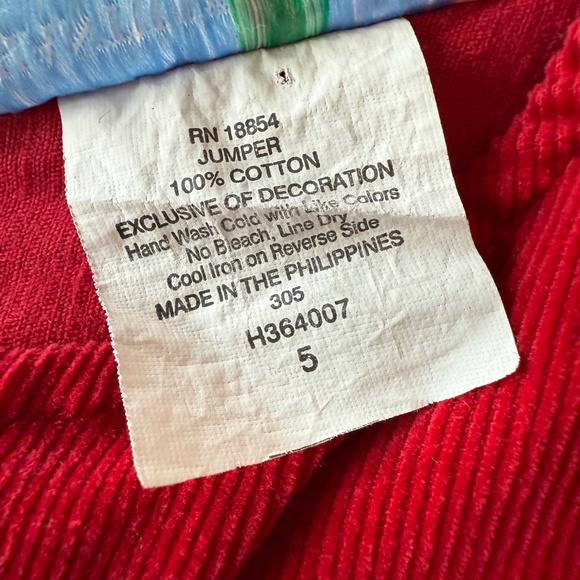 Chantilly Place Christmas Color-block Corduroy Dress size 5 - Picture 9 of 10